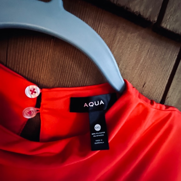 AQUA Red Mini Dress XXL Bloomingdale’s Exclusive Holiday Party Cocktail $98US - Picture 2 of 10